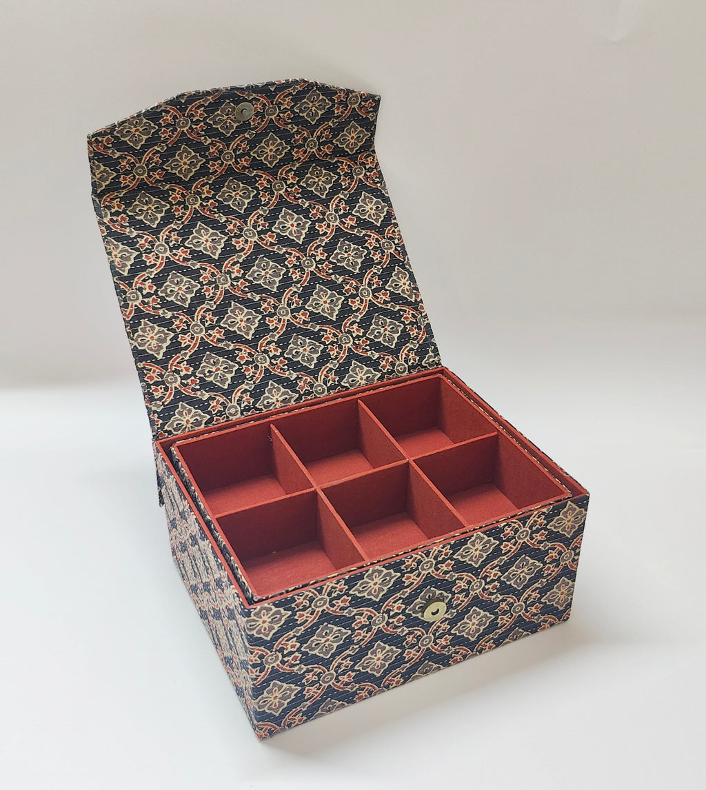 Double Level Jewellery Organizer - Black Ajrakh