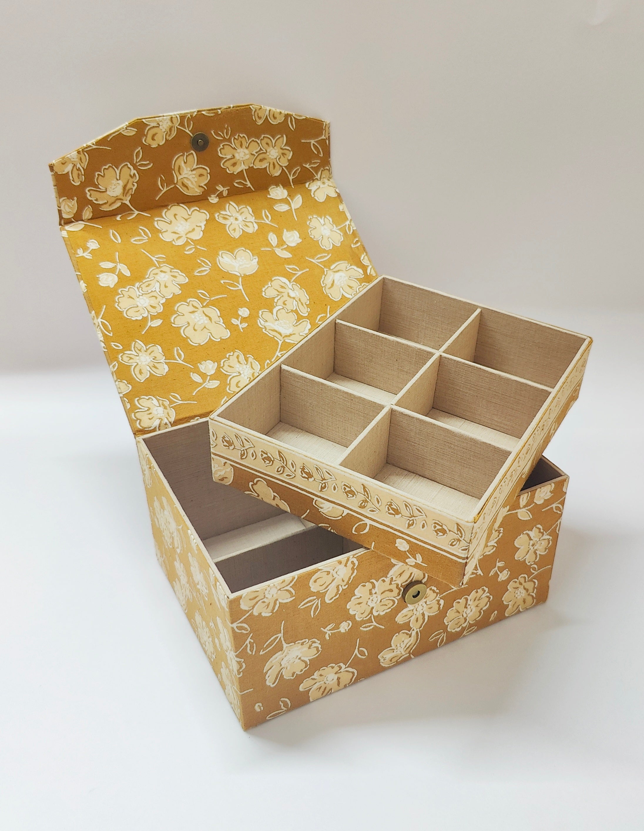 Double Level Jewellery Organizer - Brown Floral