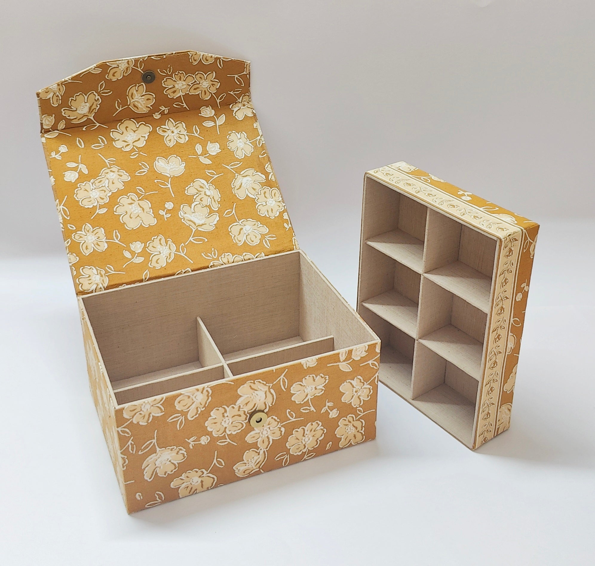 Double Level Jewellery Organizer - Brown Floral