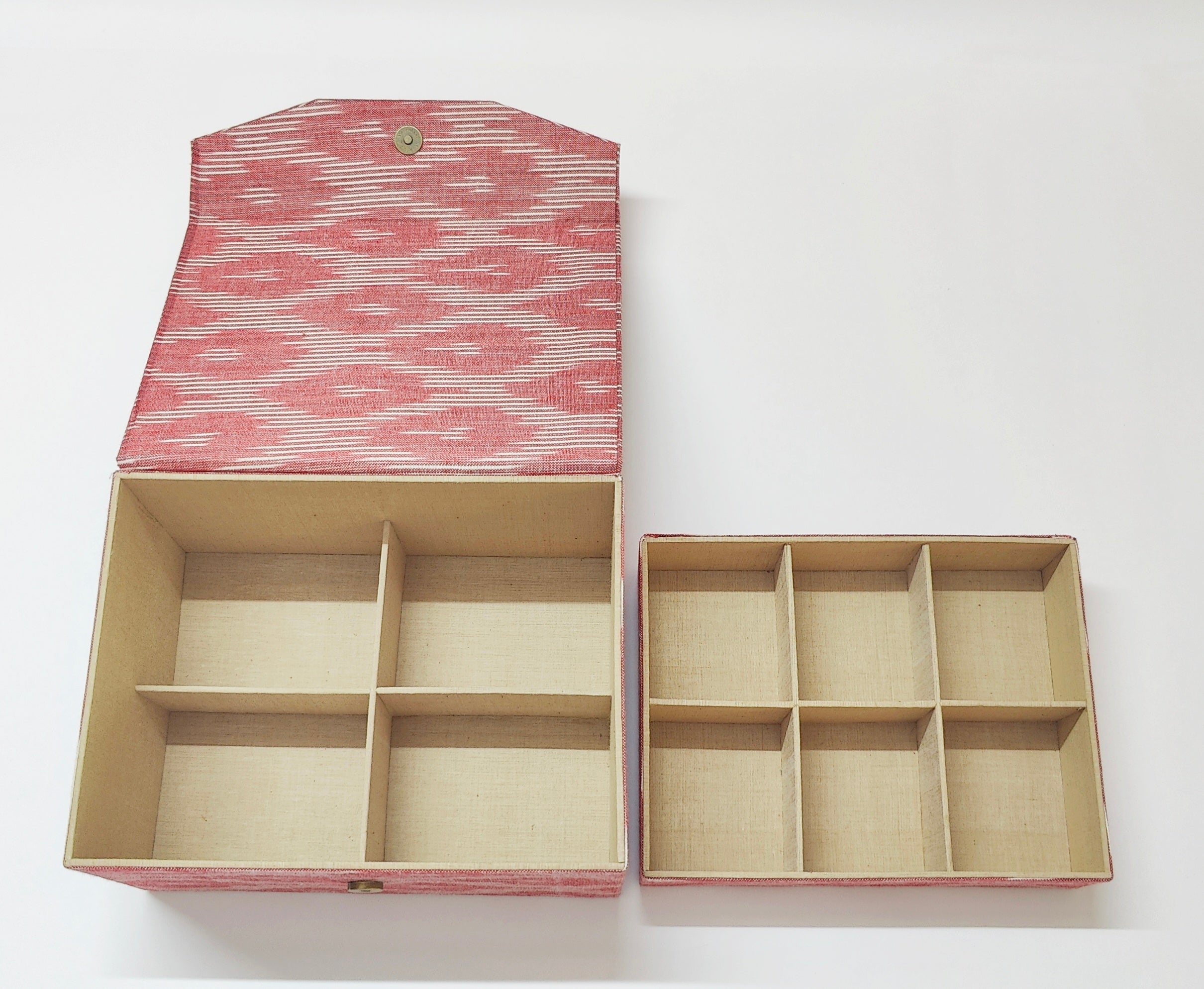 Double Level Jewellery Organizer - Pink Ikkat