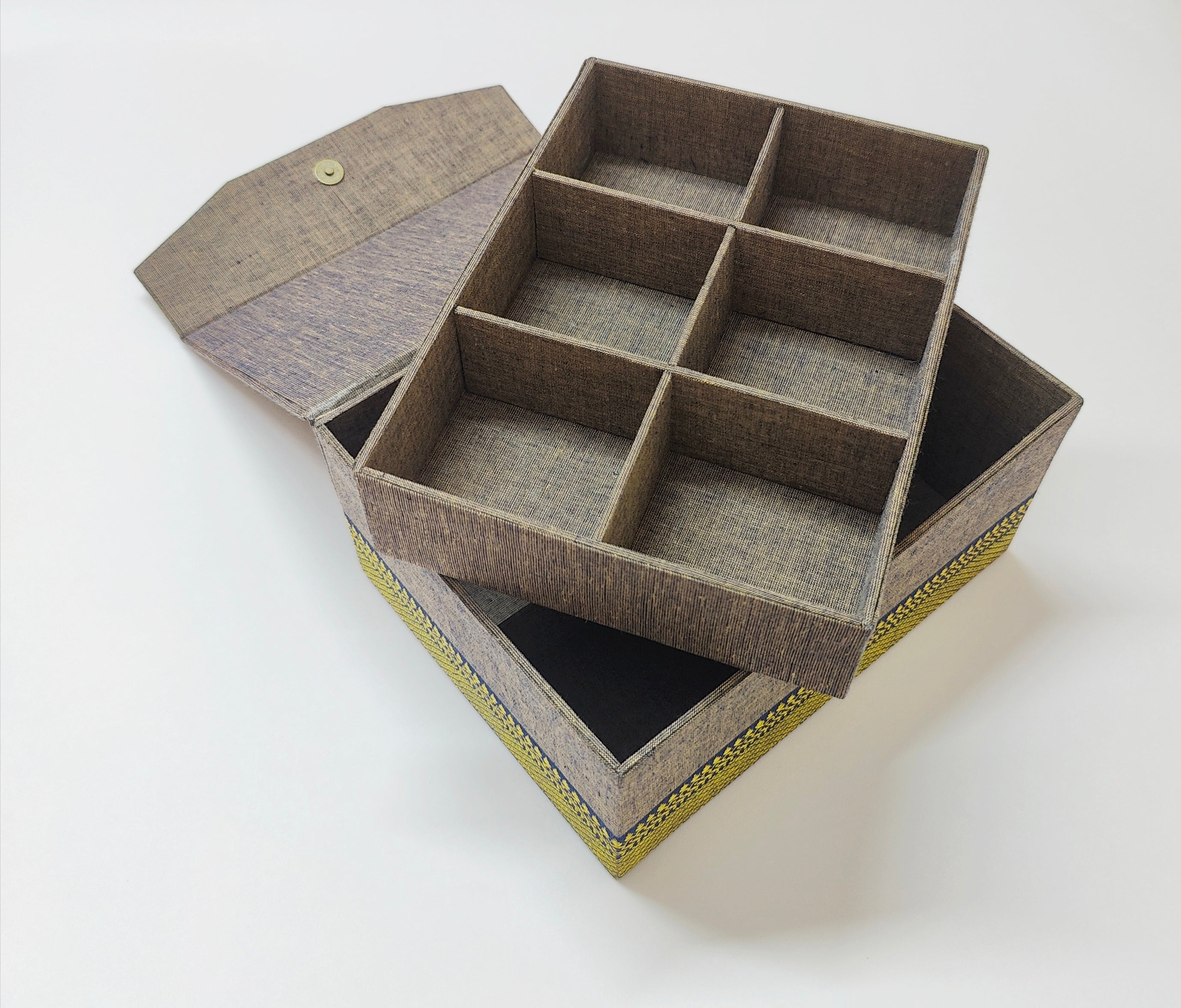 Double Level Jewellery Organizer - Blue-Grey Mangalagiri