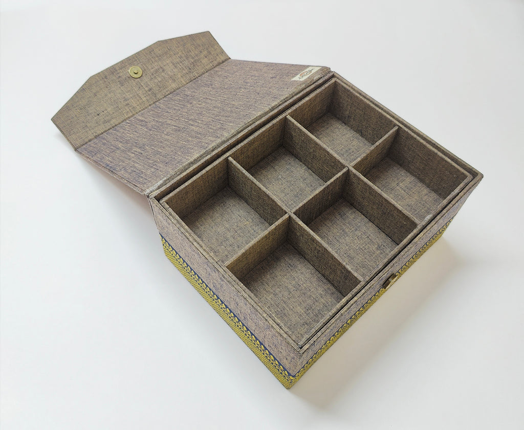 Double Level Jewellery Organizer - Blue-Grey Mangalagiri