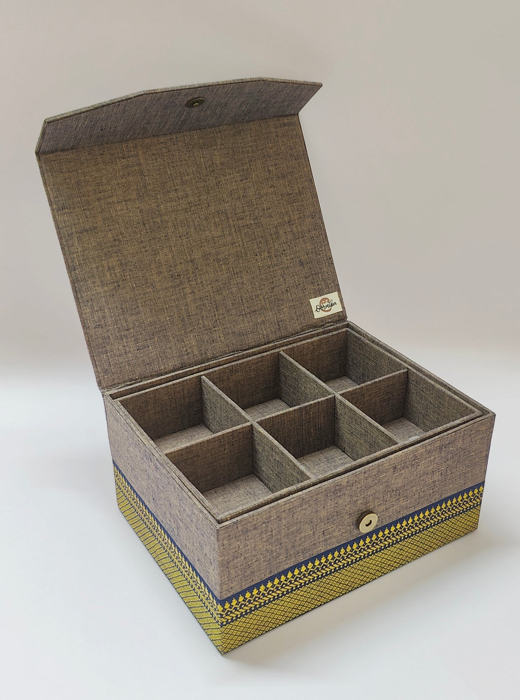 Double Level Jewellery Organizer - Blue-Grey Mangalagiri