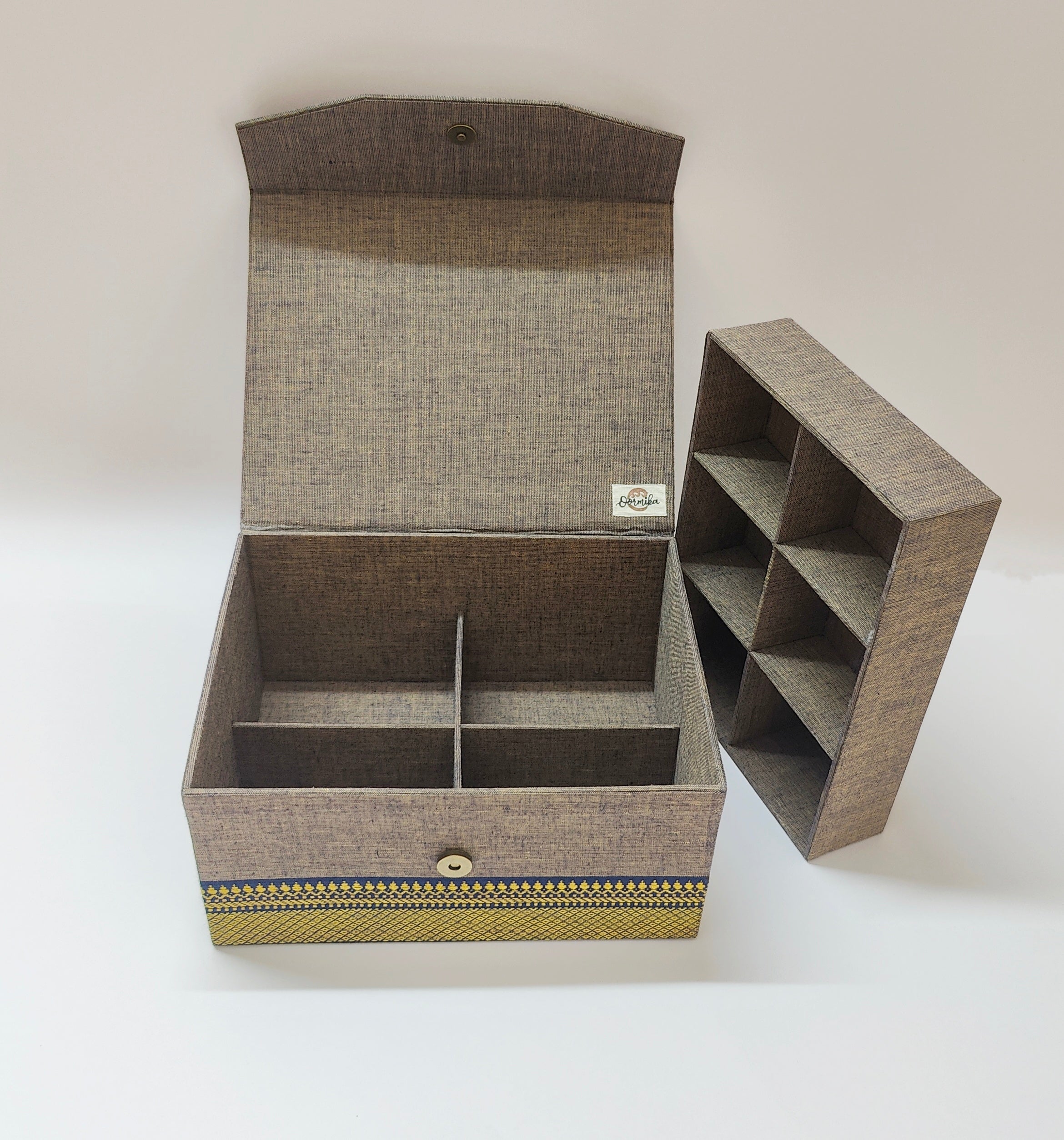 Double Level Jewellery Organizer - Blue-Grey Mangalagiri