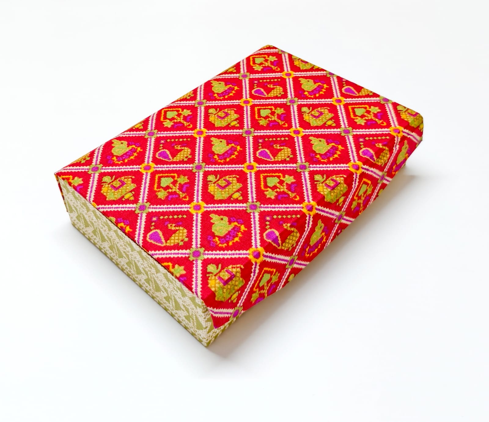 Rectangle 6 slot jewellery organizer - Red Patola