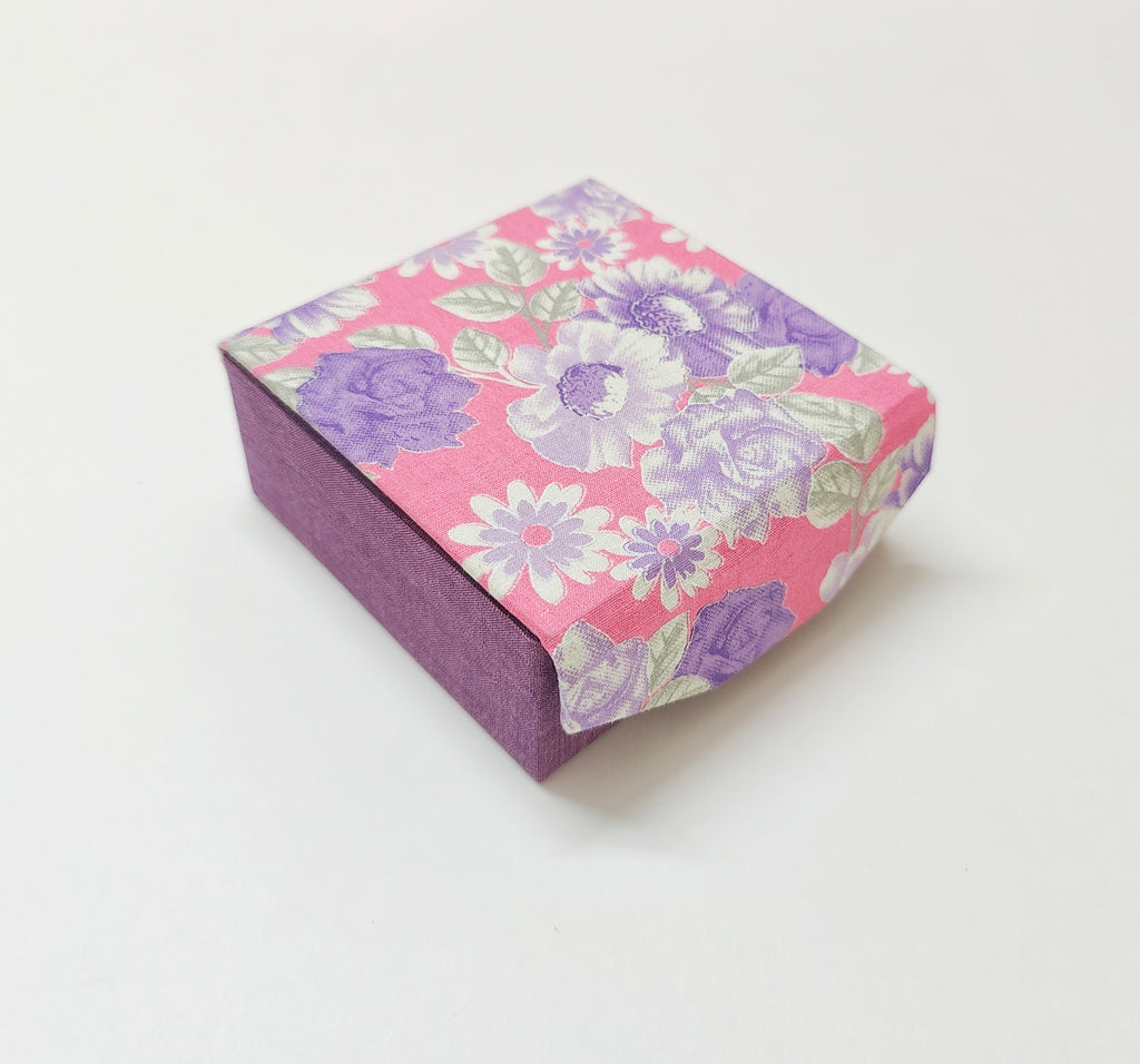 Small Square Travel box - Set of 2 - Floral &amp; Stripes