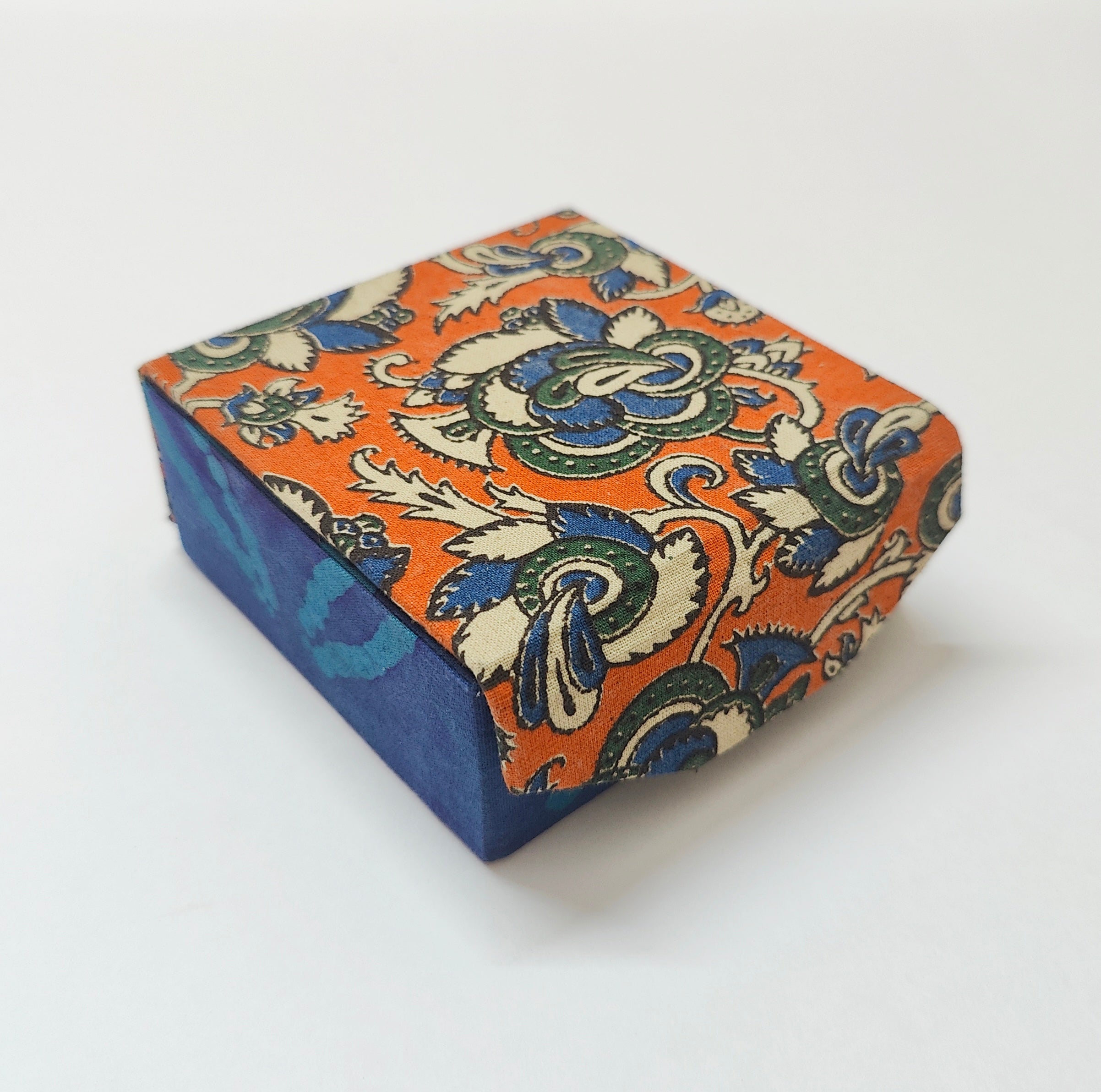 Small Square Travel box - Set of 2 - Patola &amp; Kalamkari