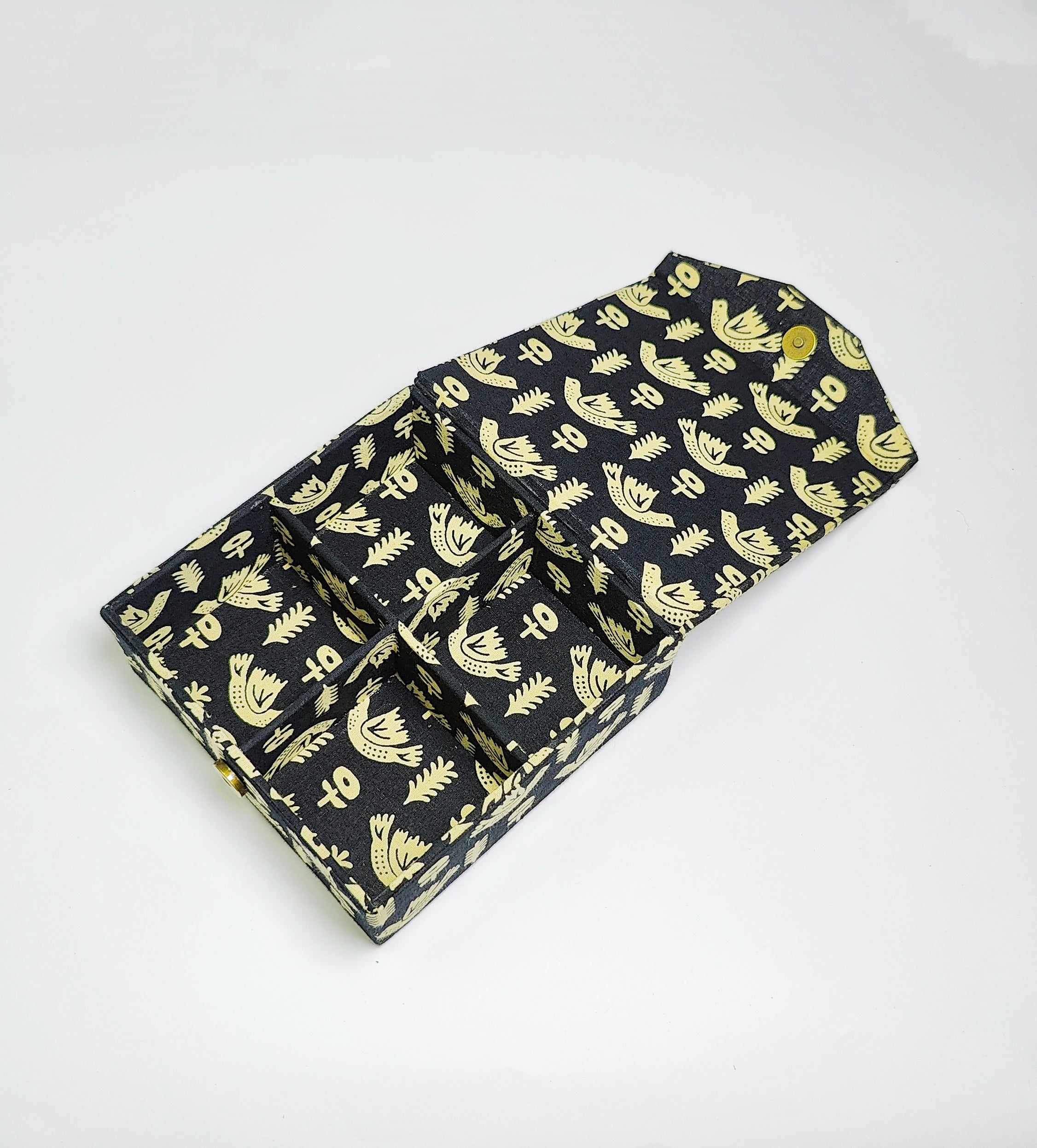 Square 4 slot jewellery organizer - Black Bird