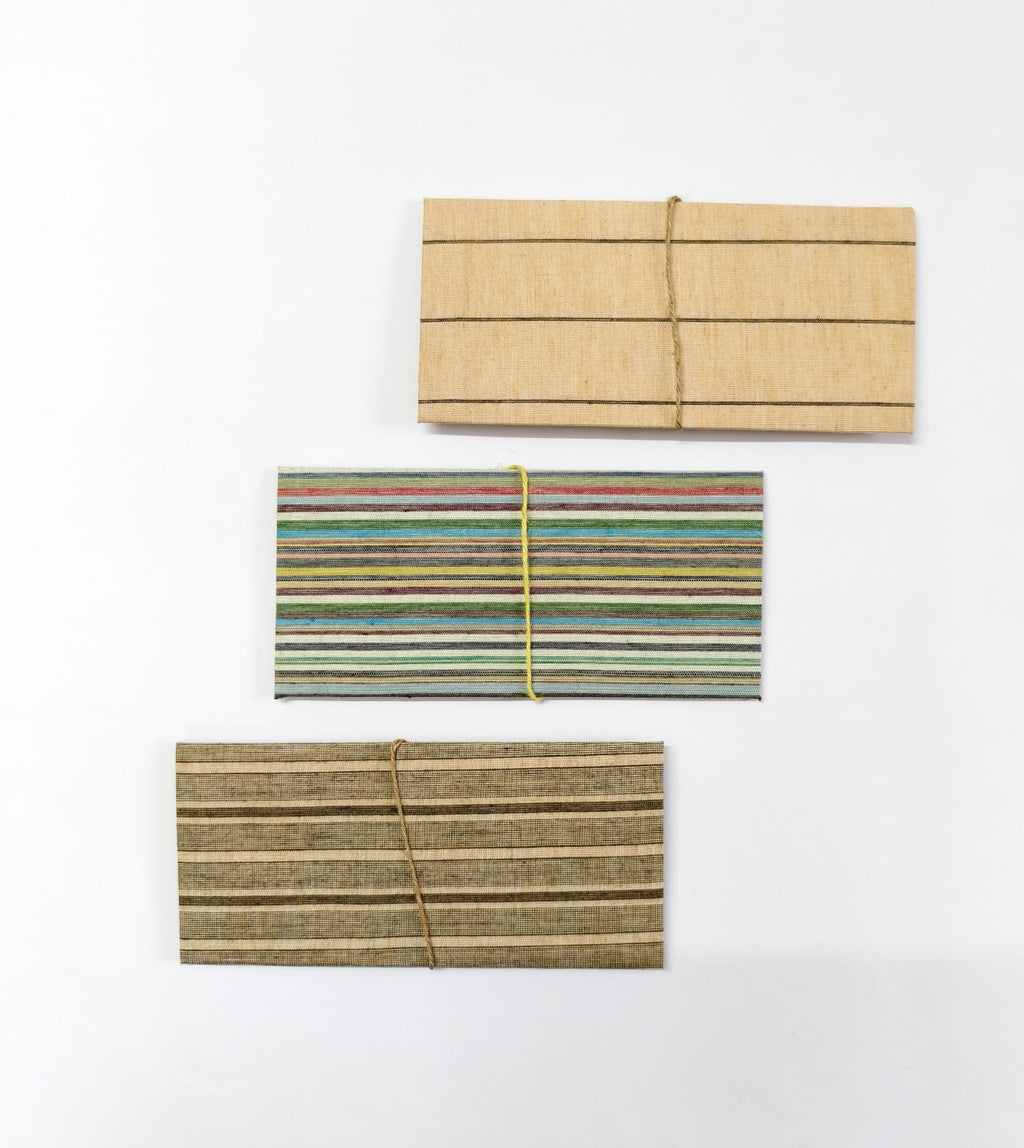 Set Of 3 Handmade Fabric Envelopes - Handloom Browns