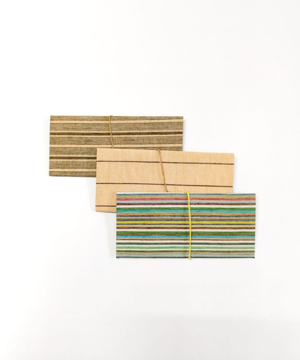 Set Of 3 Handmade Fabric Envelopes - Handloom Browns