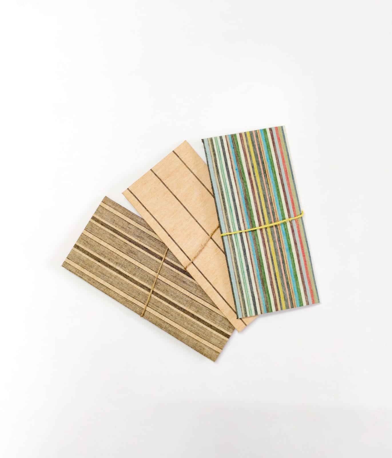 Set Of 3 Handmade Fabric Envelopes - Handloom Browns