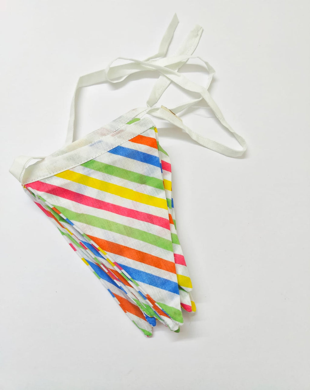 Fabric Banner/ Bunting - Reusable, Washable, Double-Sided - Party Stripes
