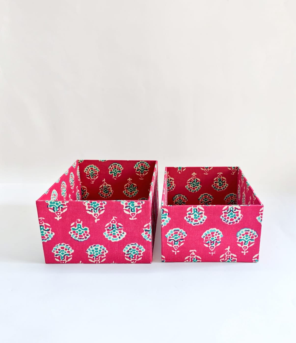 Set of 2 Open Storage boxes - Ethnic Pink
