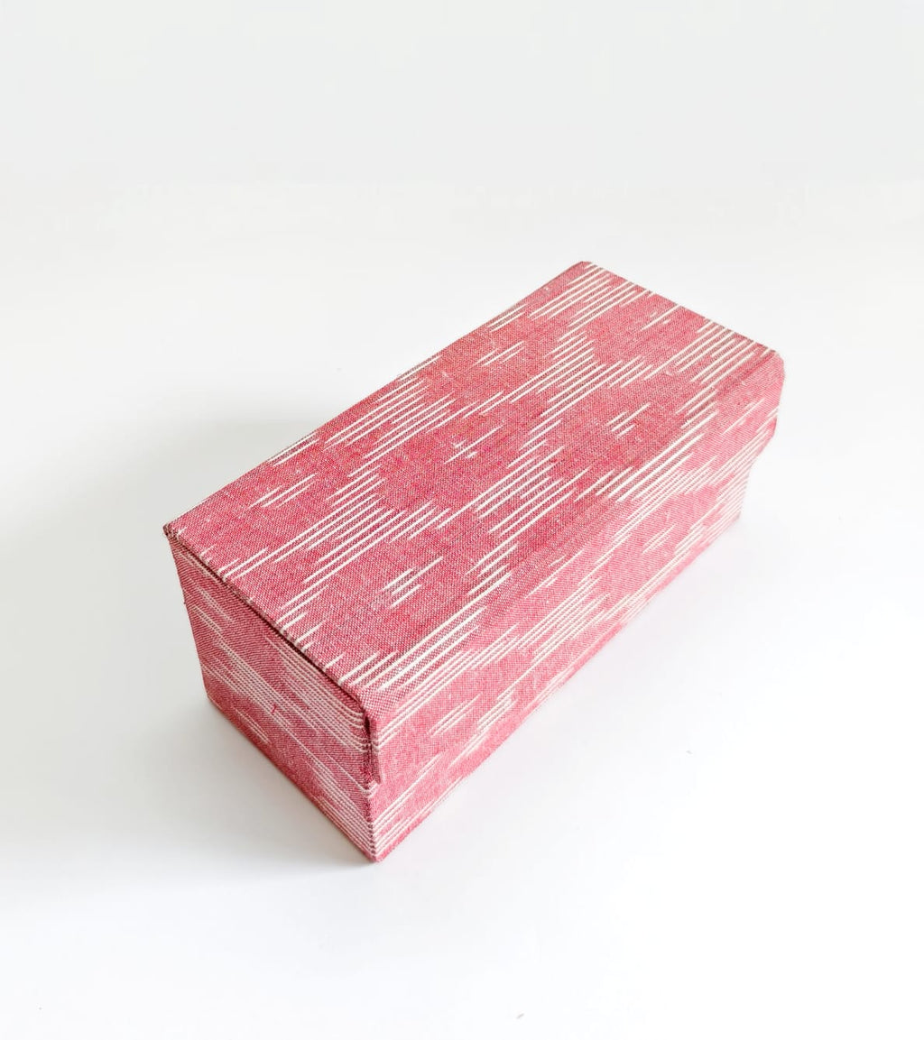 Bangle box with rod - Pink Ikkat