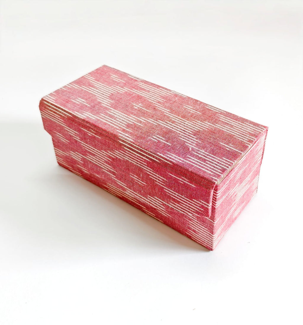 Bangle box with rod - Pink Ikkat