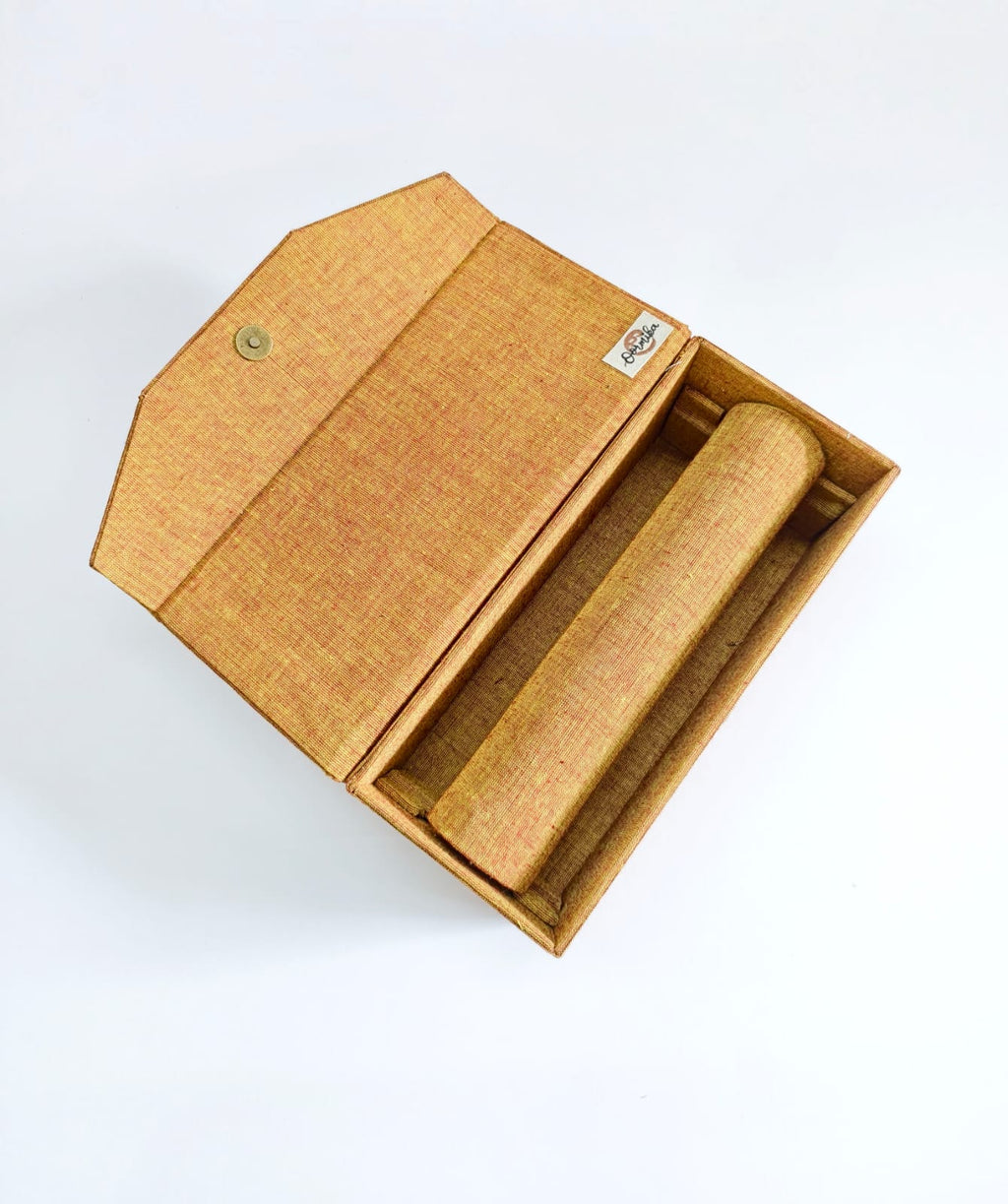 Bangle box with rod - Yellow-Red Mangalagiri