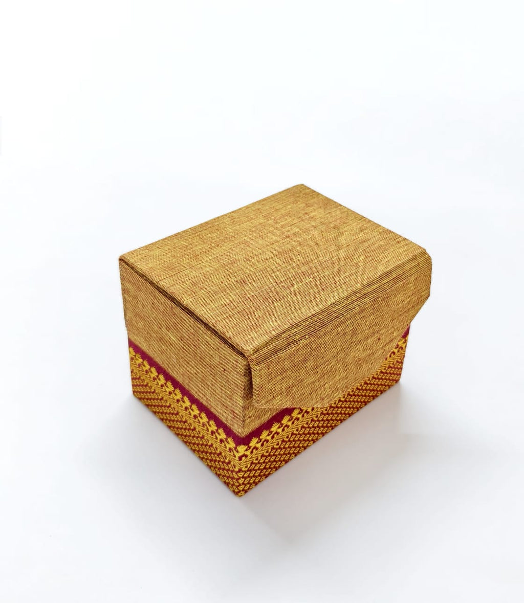Bangle box - Small - Yellow-Red Mangalagiri