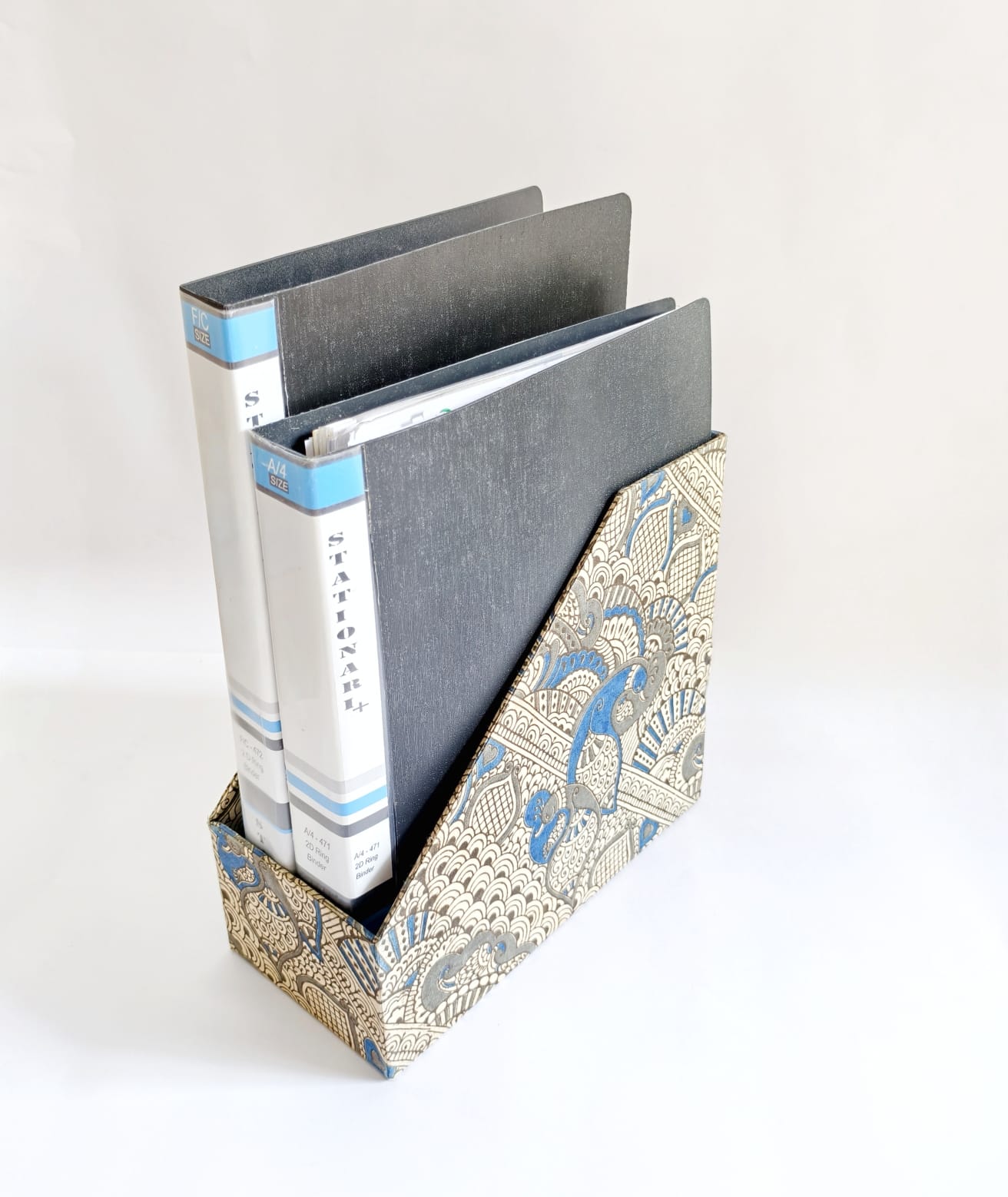 Book/ File Holder - A4 size - Grey Kalamkari