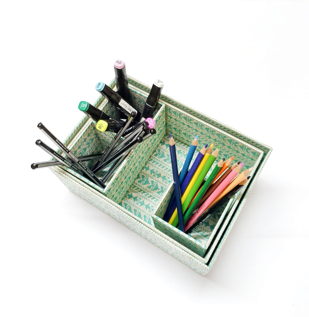 Set of 4 Desk Organizers - Blue