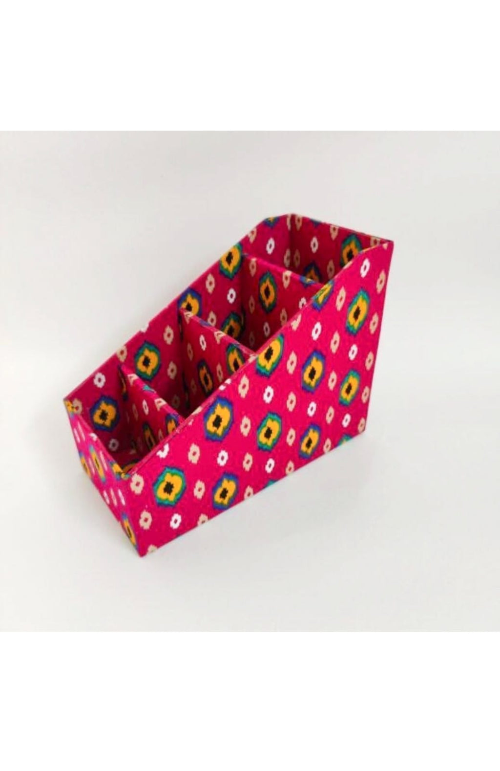 Remote control/ Multi-use/ Stationery Organizer - 4 slot - Pink Ethnic