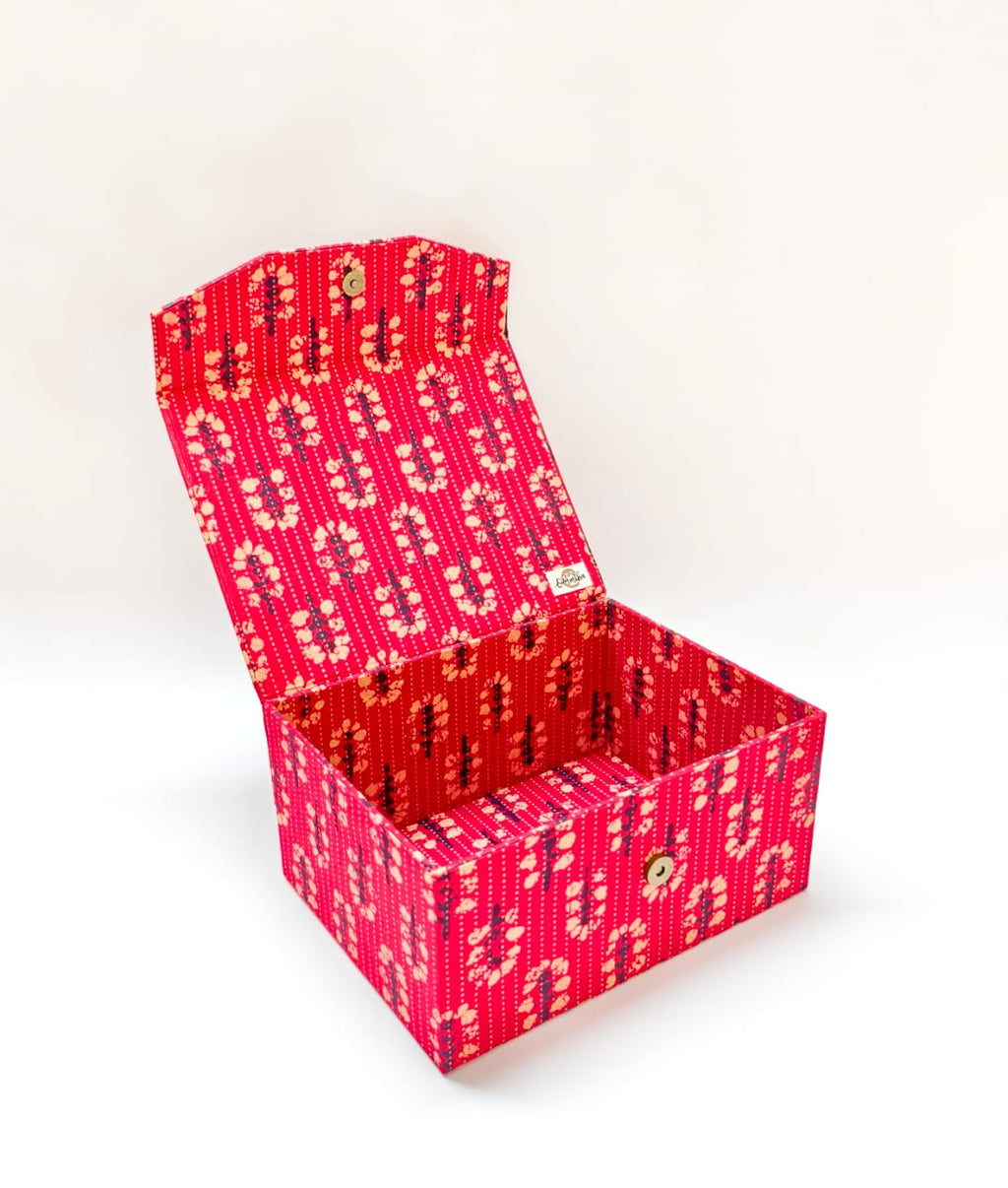 Closed Storage box - Red Ajrak