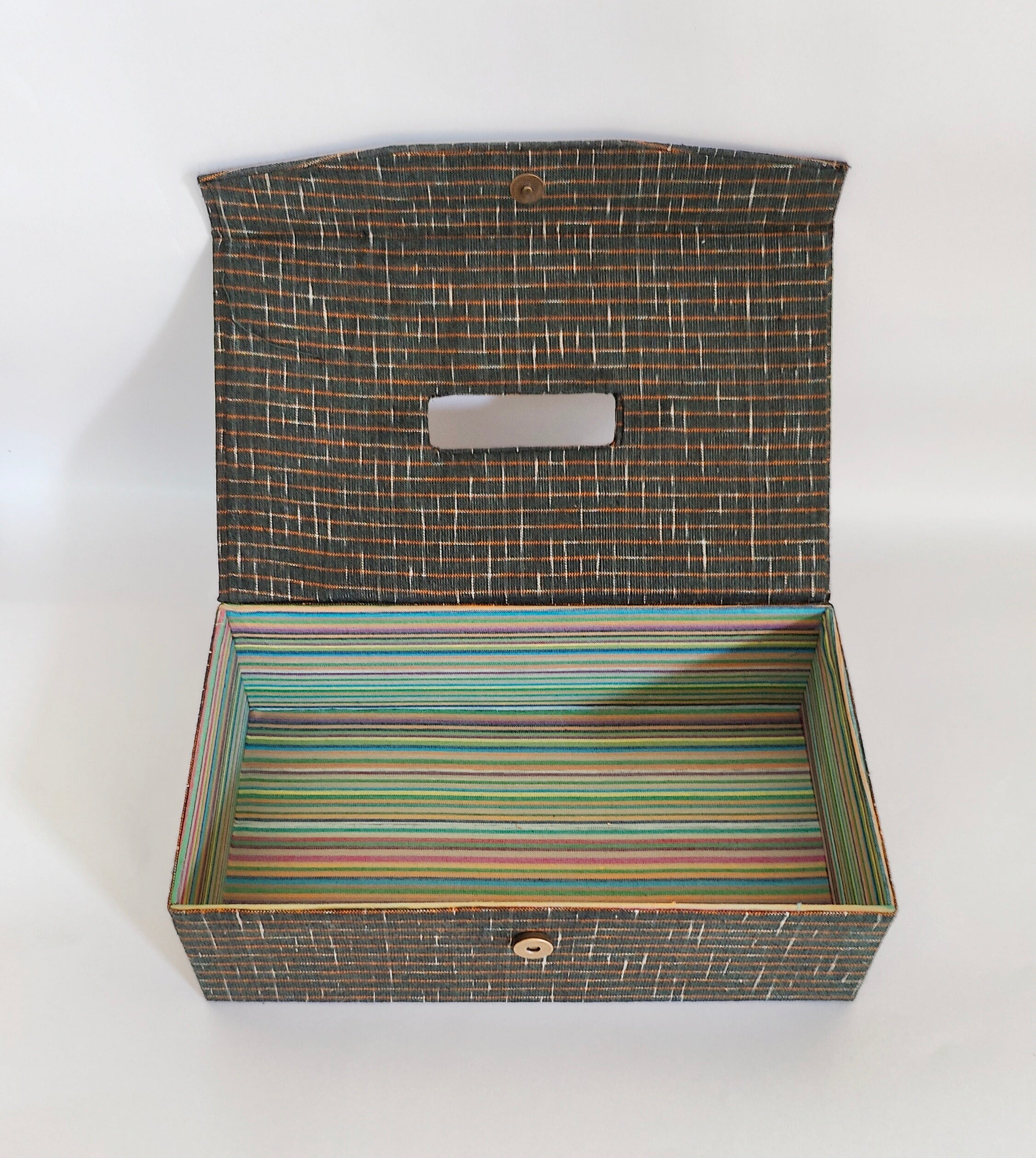 Rectangle tissue box - Dark Green Ikkat
