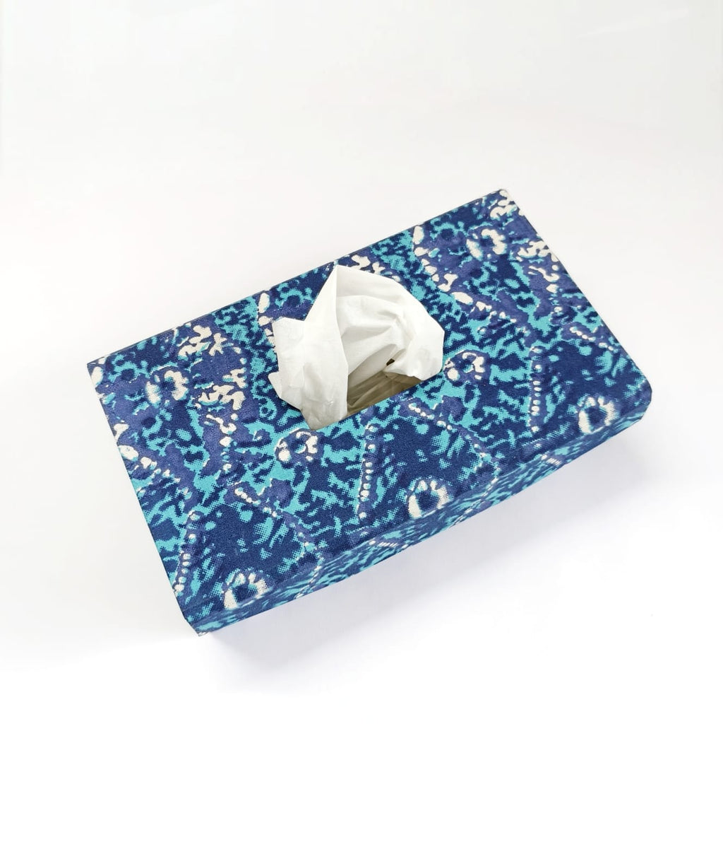 Rectangle tissue box, Blue - Tie and Dye