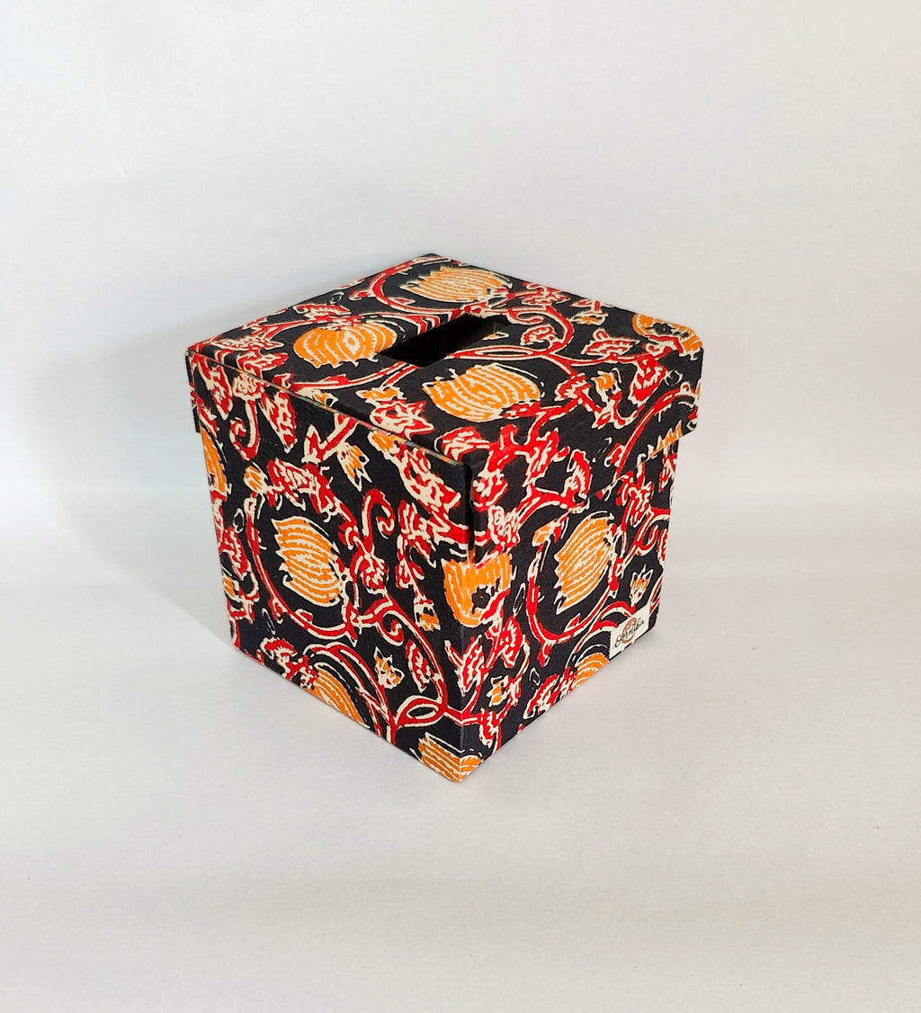 Boutique style tissue box - Black Floral