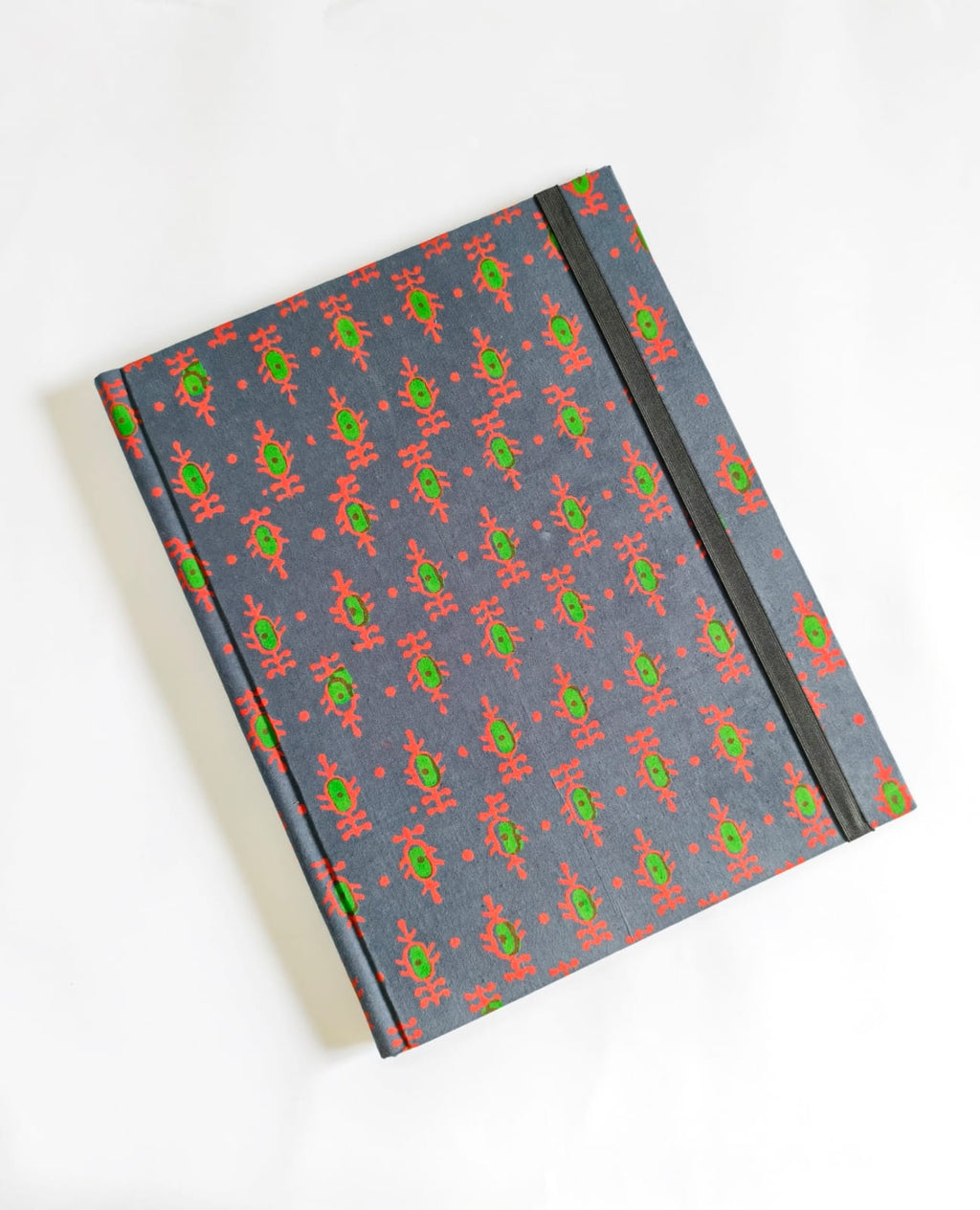 Hard bound File Folder - A4 Size - Blue-Grey Block Print