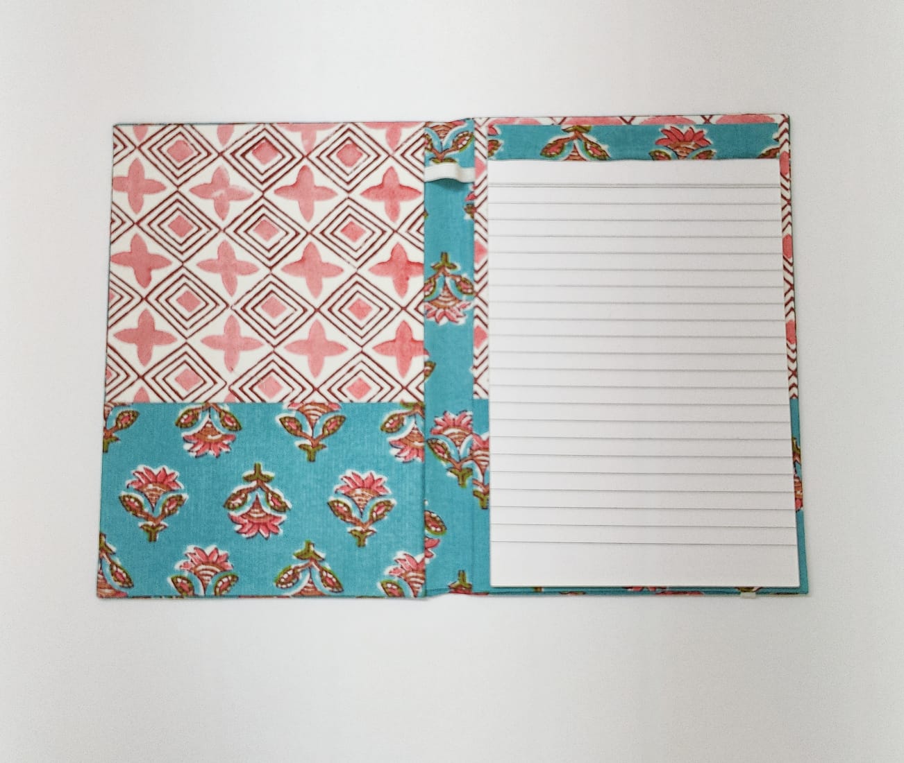 Reusable Notepad Cover A5 size with notepad - Teal and Pink