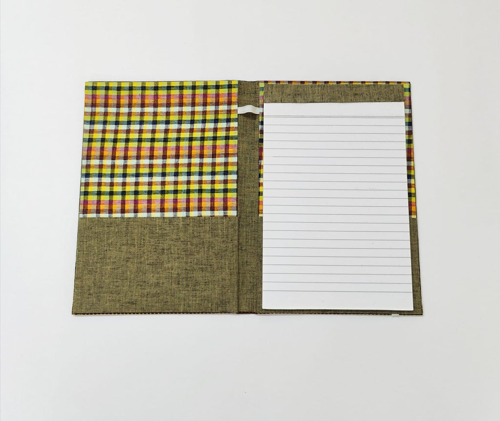 Reusable Notepad Cover - A5 size with notepad - Marron-Grey, Mangalagiri