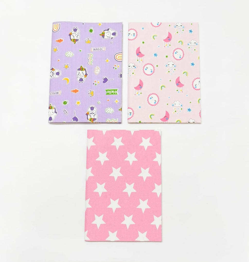 Notebooks - A5 size - Set of 3 - Stars &amp; Unicorns