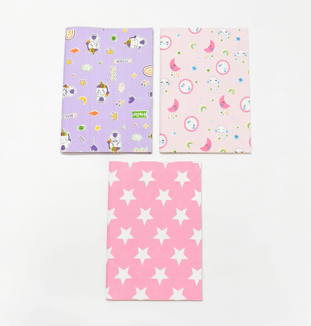 Notebooks - A5 size - Set of 3 - Stars &amp; Unicorns