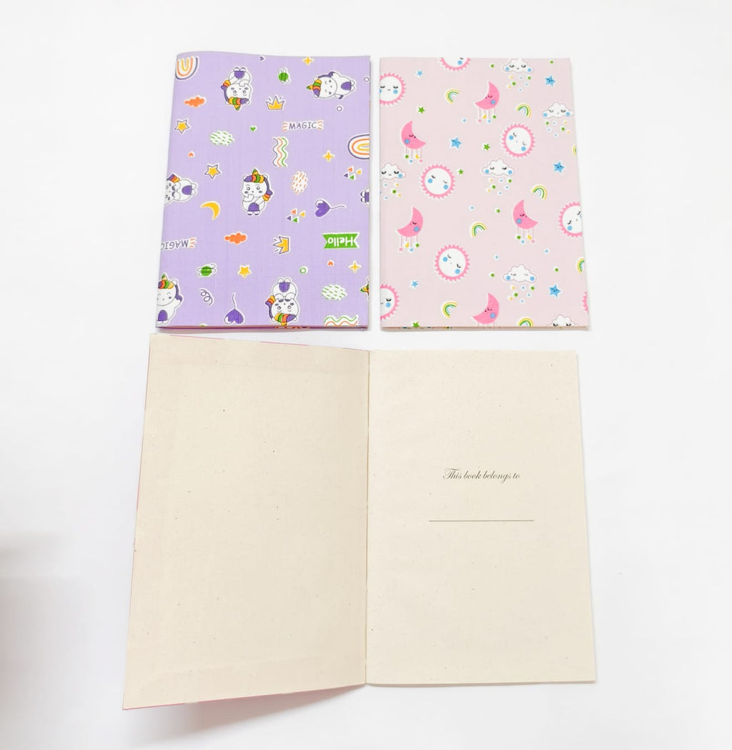 Notebooks - A5 size - Set of 3 - Stars &amp; Unicorns