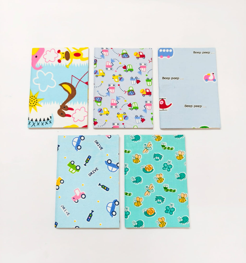Notebooks - A6 size - Set of 5 - Blue &amp; Green (Cars, Bugs &amp; the Zoo)