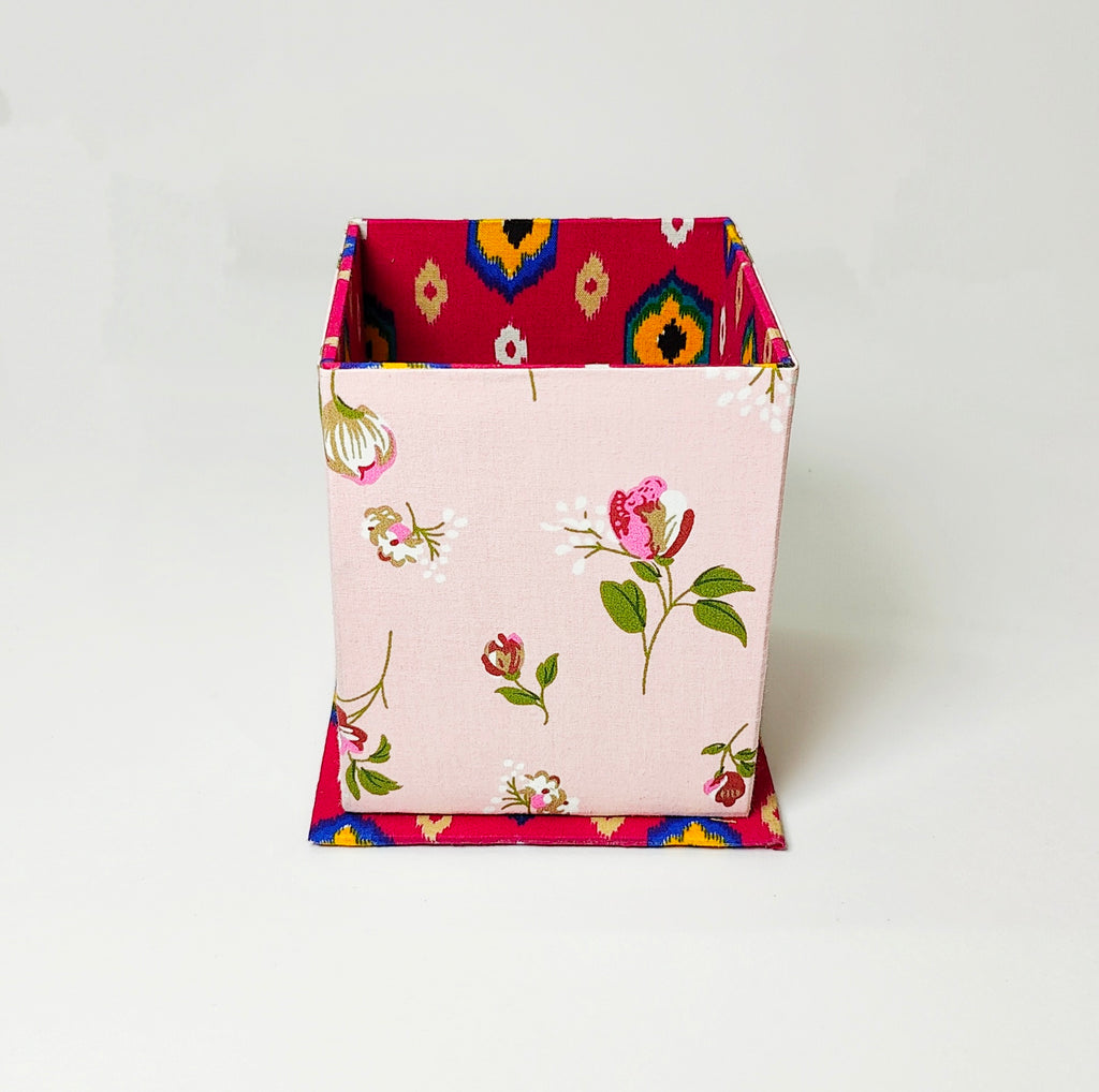 Large Pen Stand/ Hairbrush Holder - Pink Floral