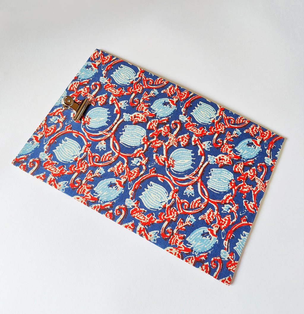 Clips pad - A4 size - Blue Flowers