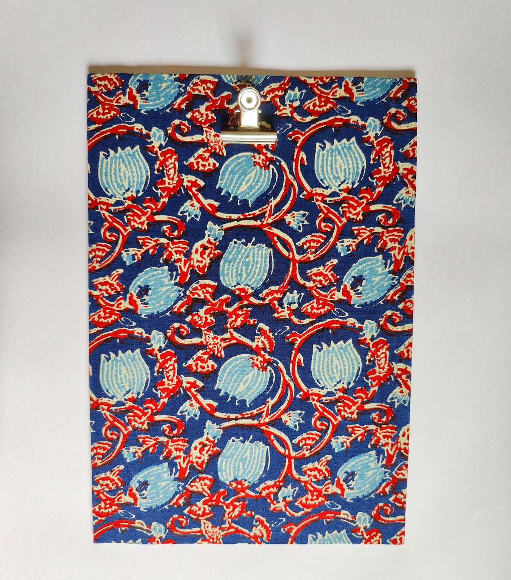 Clips pad - A4 size - Blue Flowers