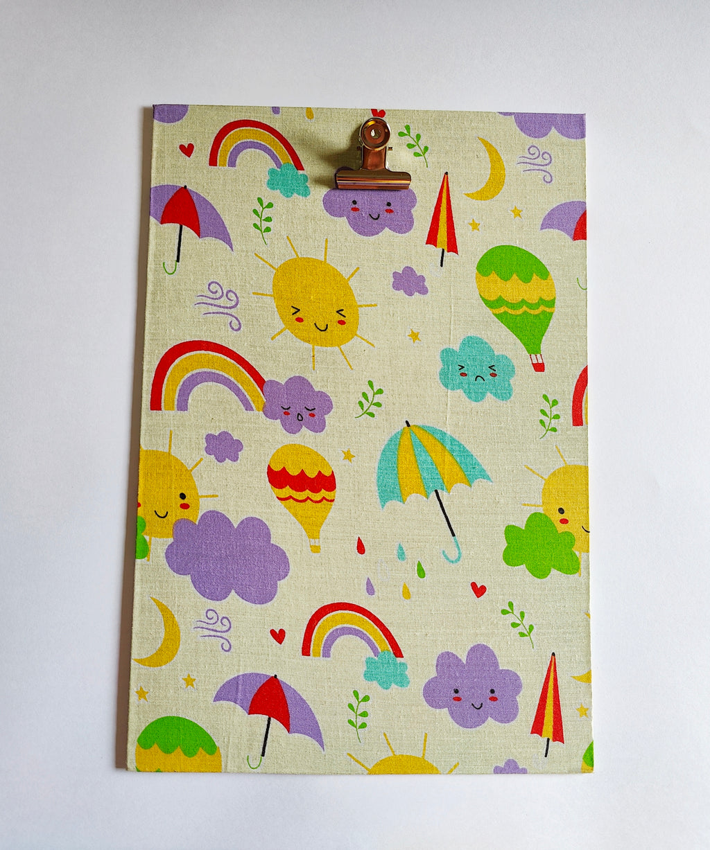 Clips pad - A4 size - Yellow Rainbows
