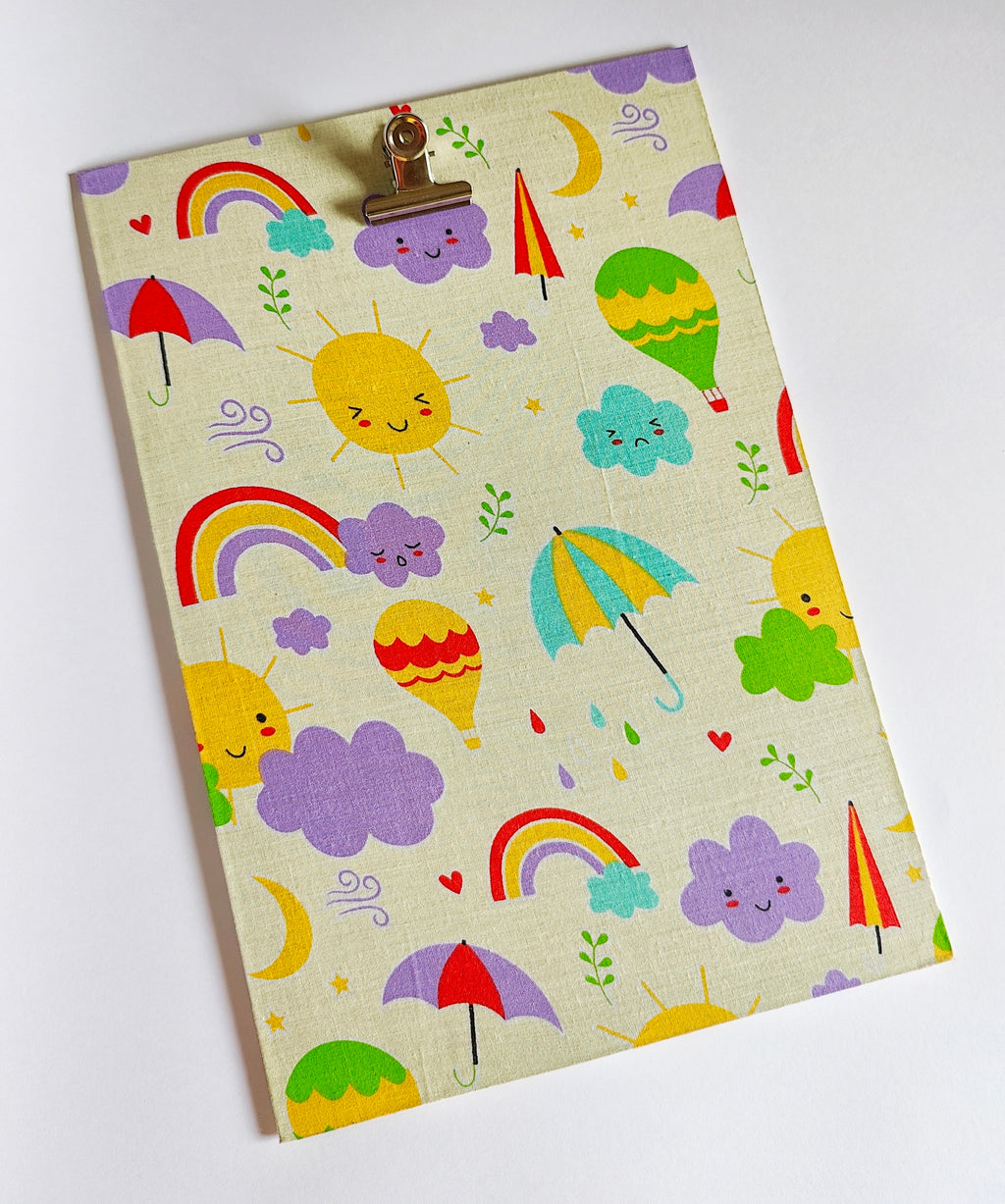 Clips pad - A4 size - Yellow Rainbows