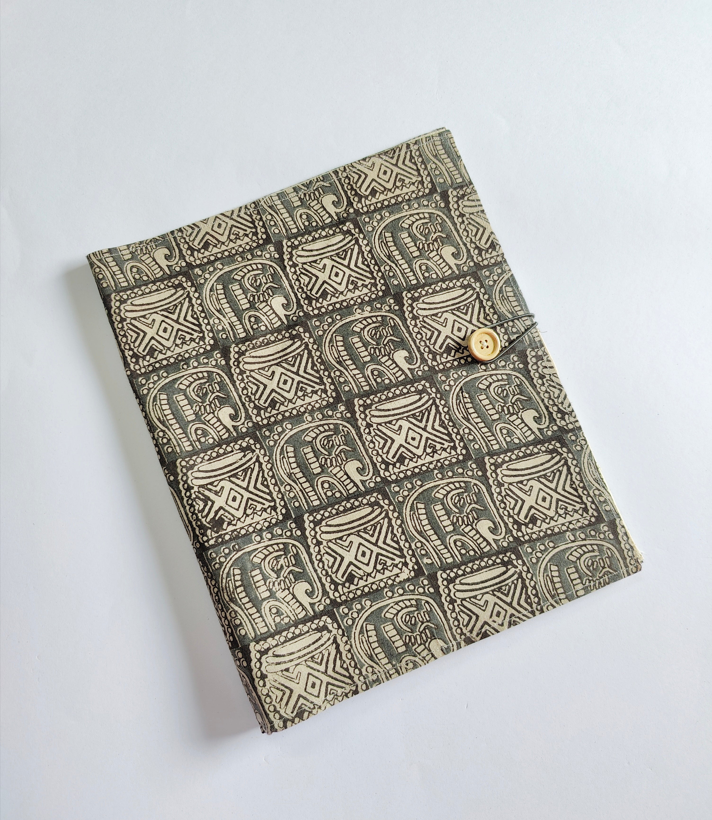FILE FOLDER - Soft bound - A4 Size - Grey Kalamkari